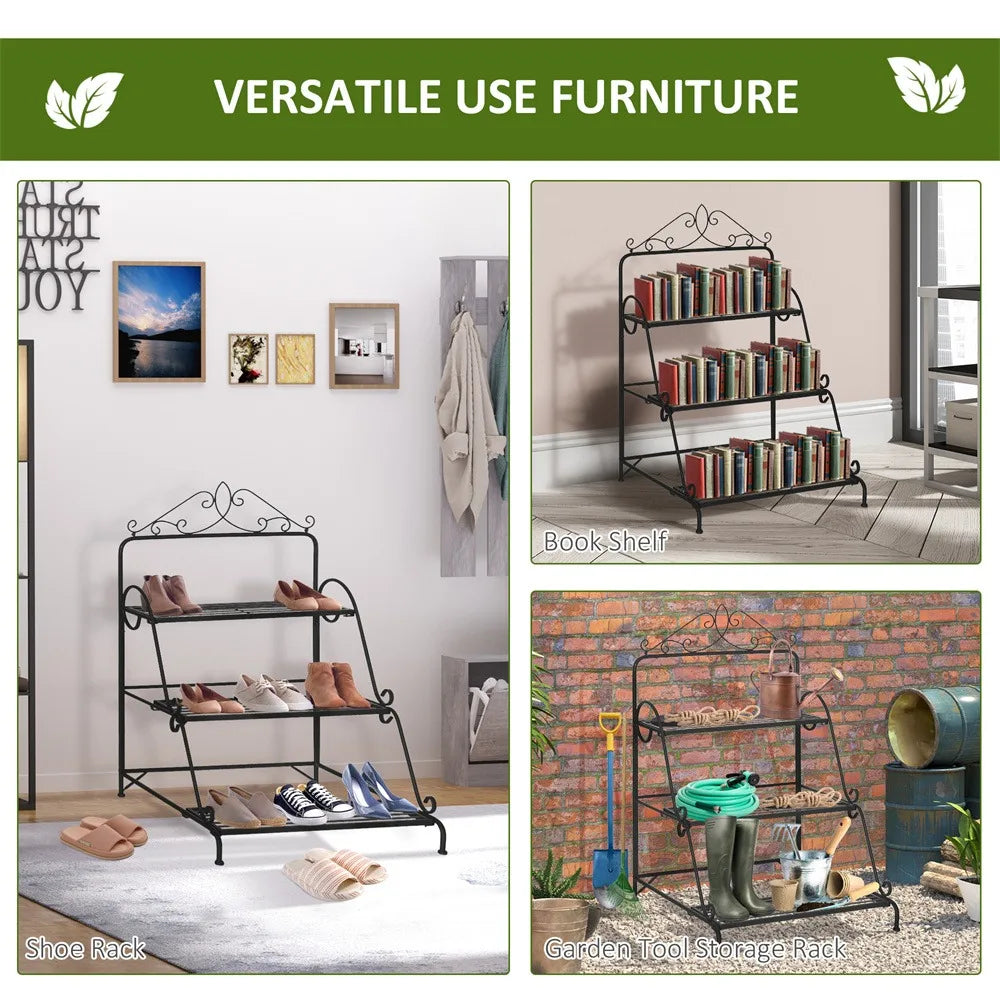 3-Tier Vertical Steel Plant Stand