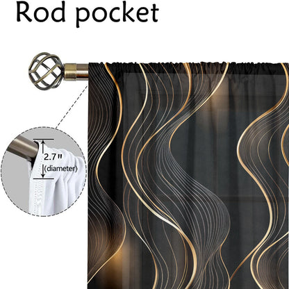 2Pcs Modern Art Curtains