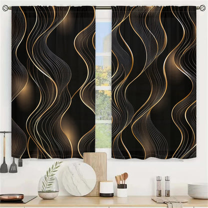2Pcs Modern Art Curtains