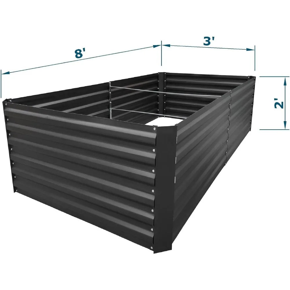 8x3x2FT Metal Raised Garden Bed Kit