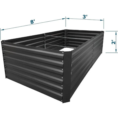 8x3x2FT Metal Raised Garden Bed Kit