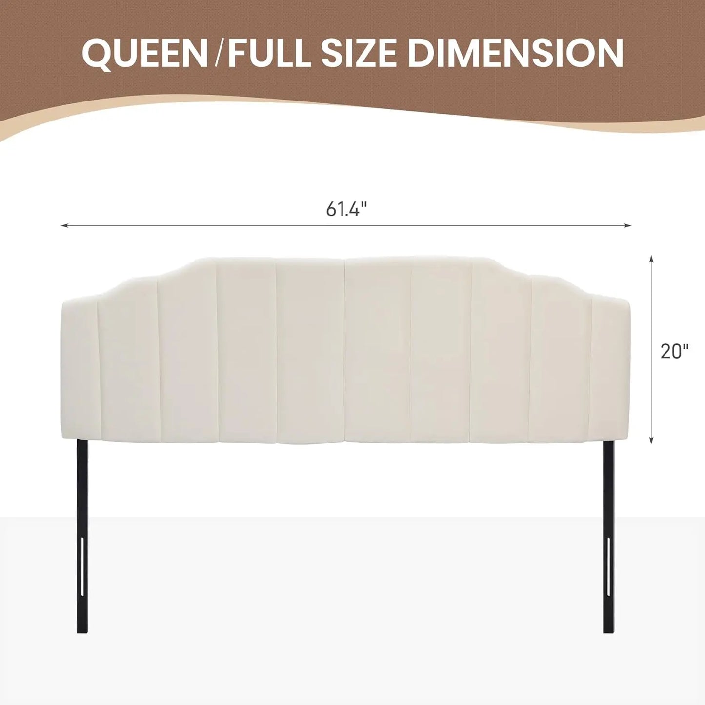 Velvet Upholstered Headboard White