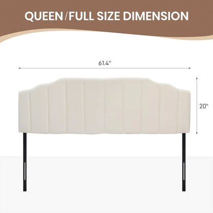 Velvet Upholstered Headboard White