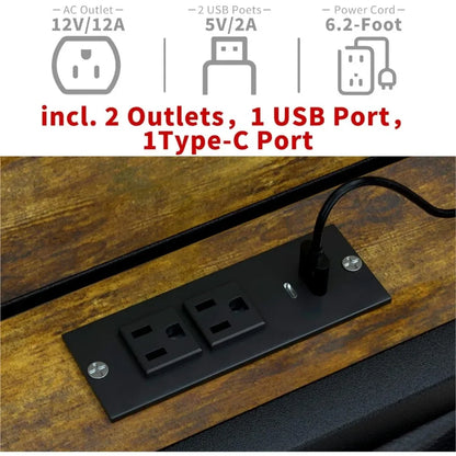 Twin Size Headboard with Charging Station