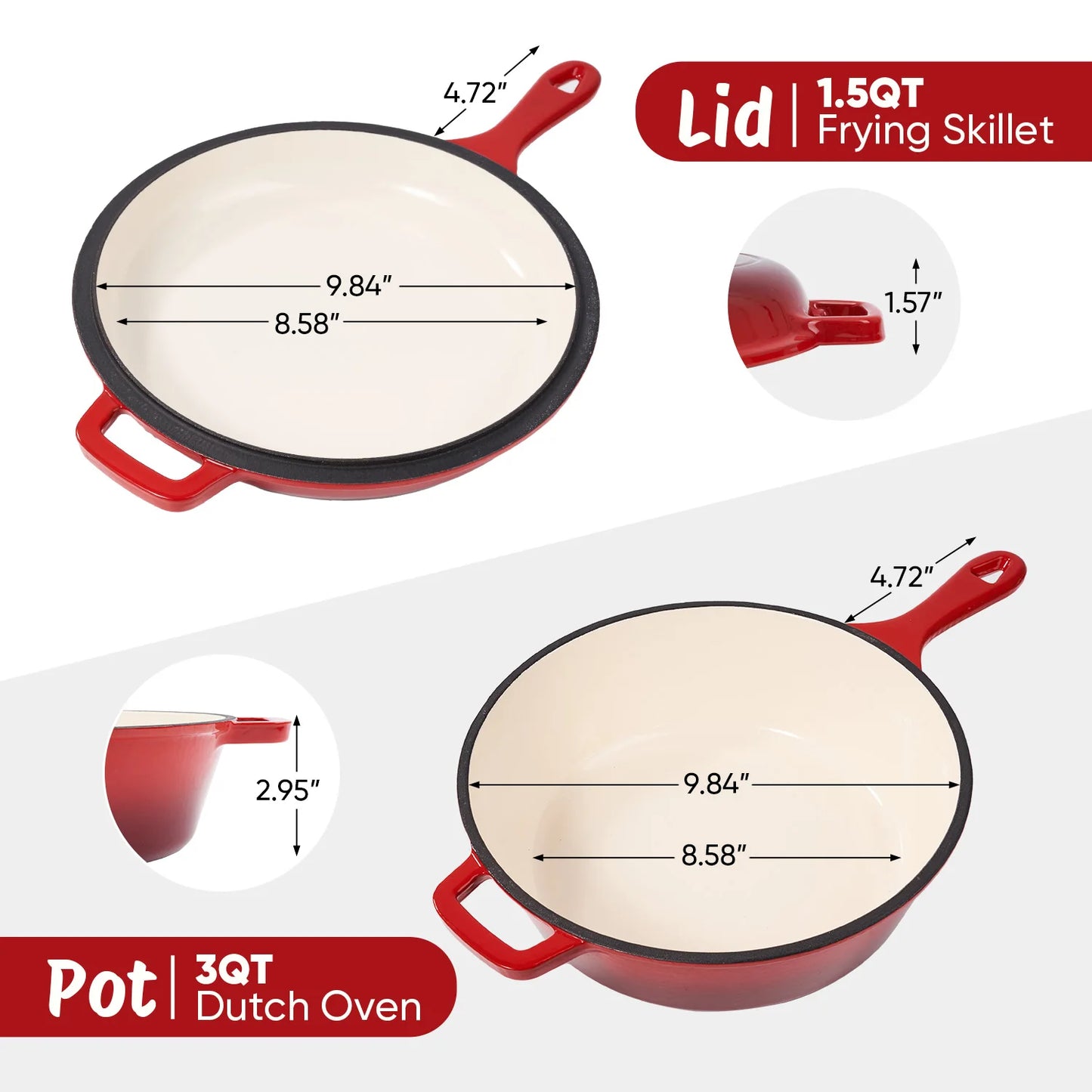 Enamel Cast Iron Frying Pan