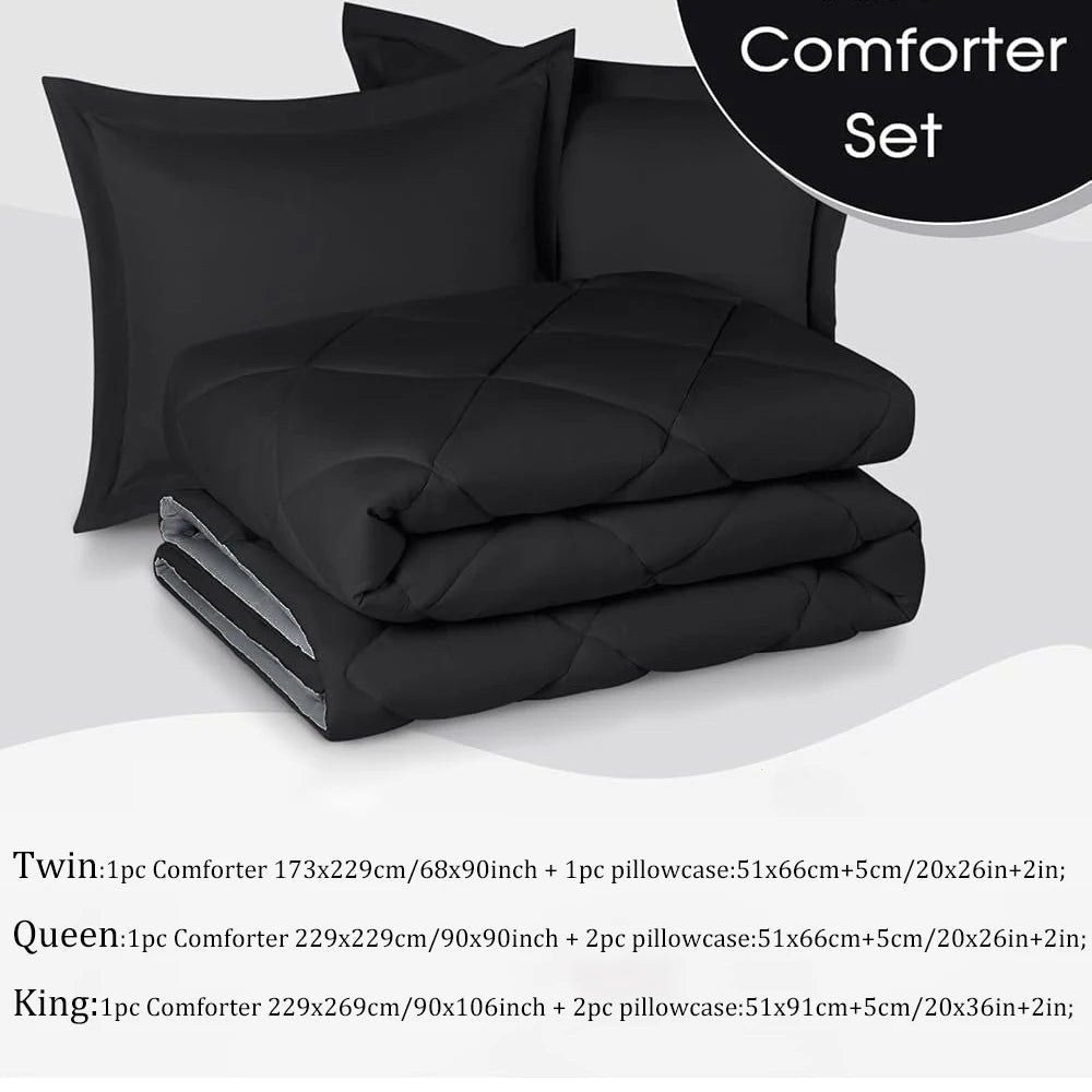 Reversible Comforter Set Queen/King Size,