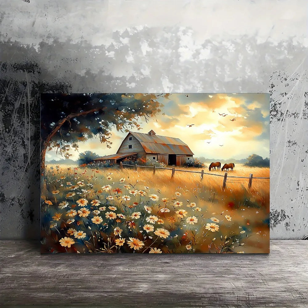 Quiet farmhouse landscape painting