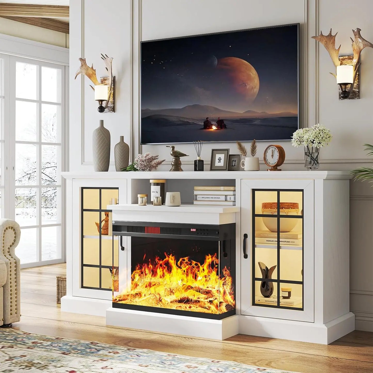 3 Sided Fireplace TV Stand