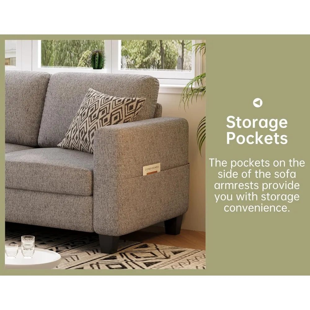 78" Convertible L Shaped Couch