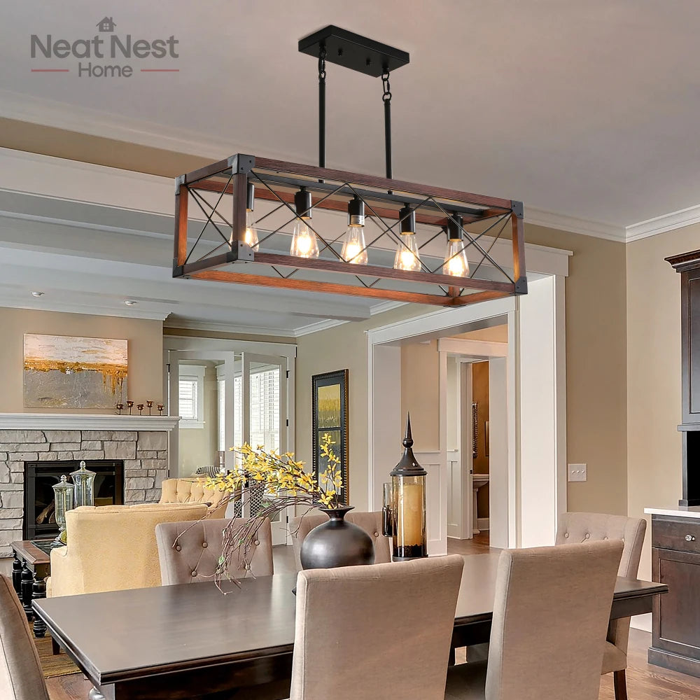 Industrial Farmhouse Rectangle Pendant Light