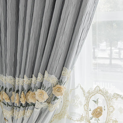 Embroidered Flower Curtains