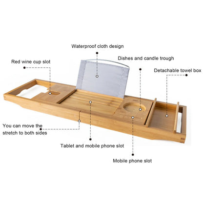 Retractable Bamboo Bathtub Board Shelf