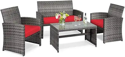 4 PCS Wicker Patio Set