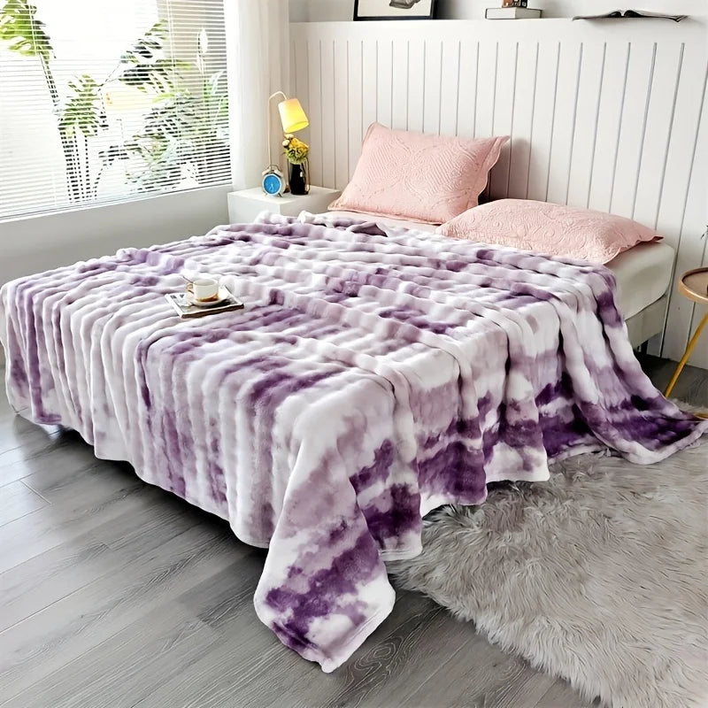 Extra Large Blanket 108inch * 90inch * 90inch Thickened Soft Comfortable Faux Rabbit Fur Double-Sided Warm Flannel Nap Blanket