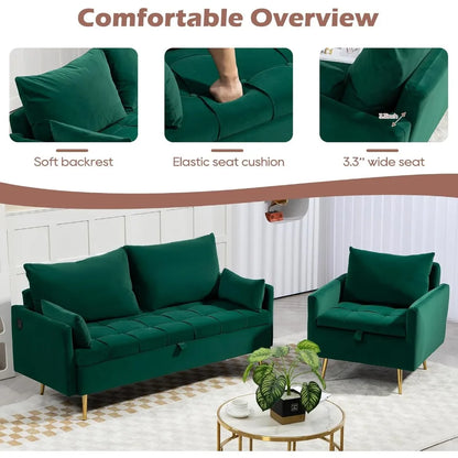 "60" Velvet Loveseat.