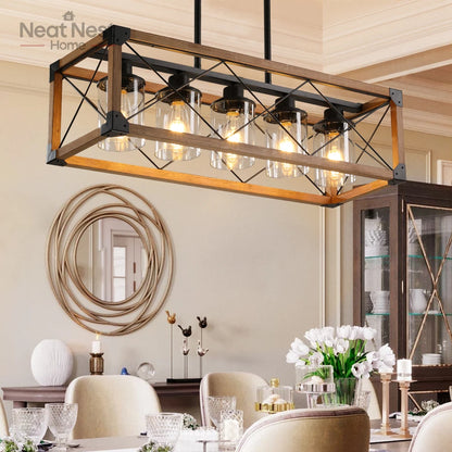 Industrial Farmhouse Rectangle Pendant Light