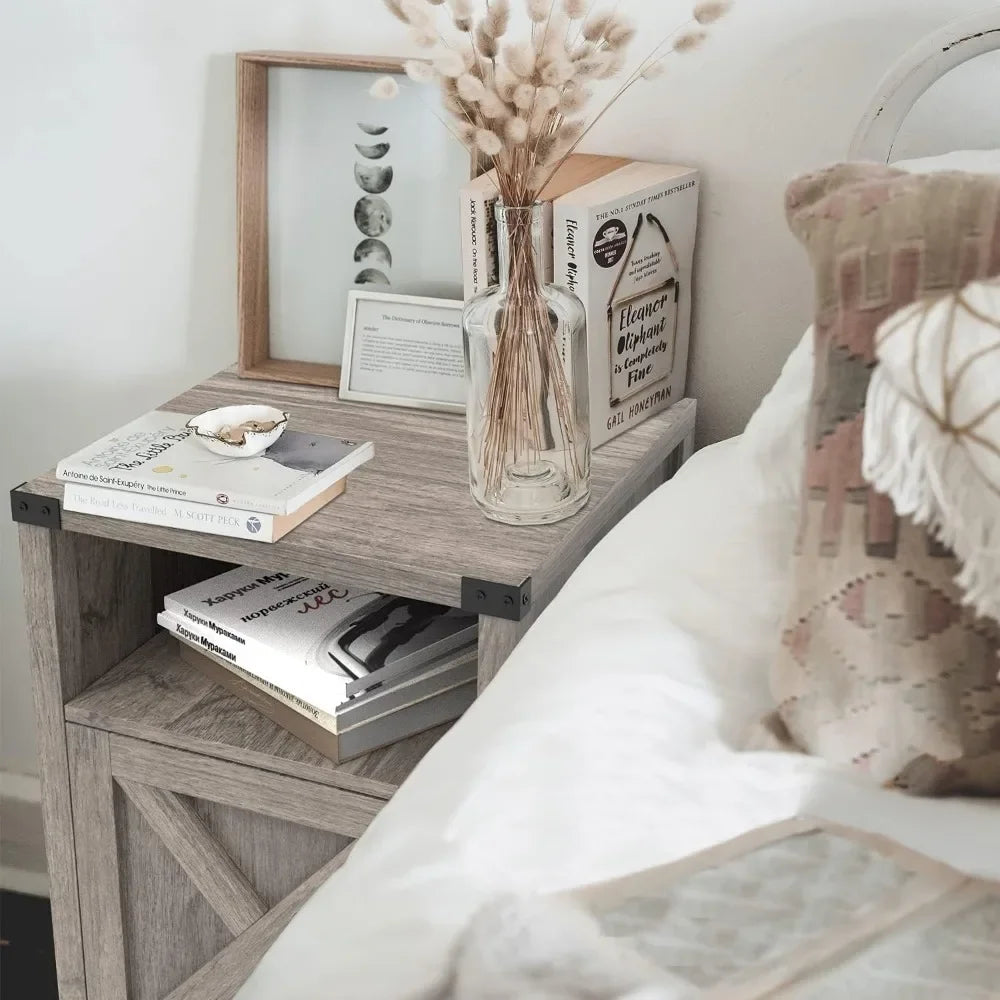 Nightstand Set with Barn Door
