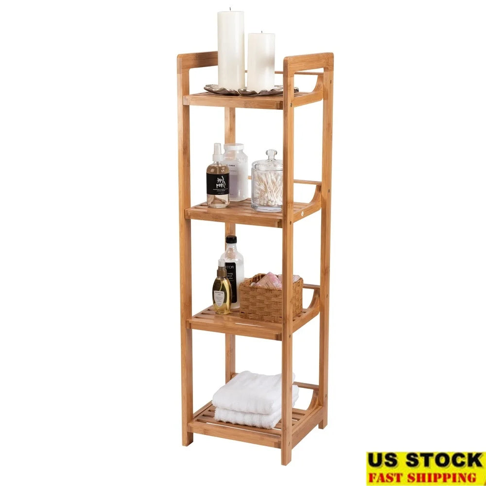 4 Tier Bamboo Shelving Tower