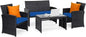 4 PCS Wicker Patio Set