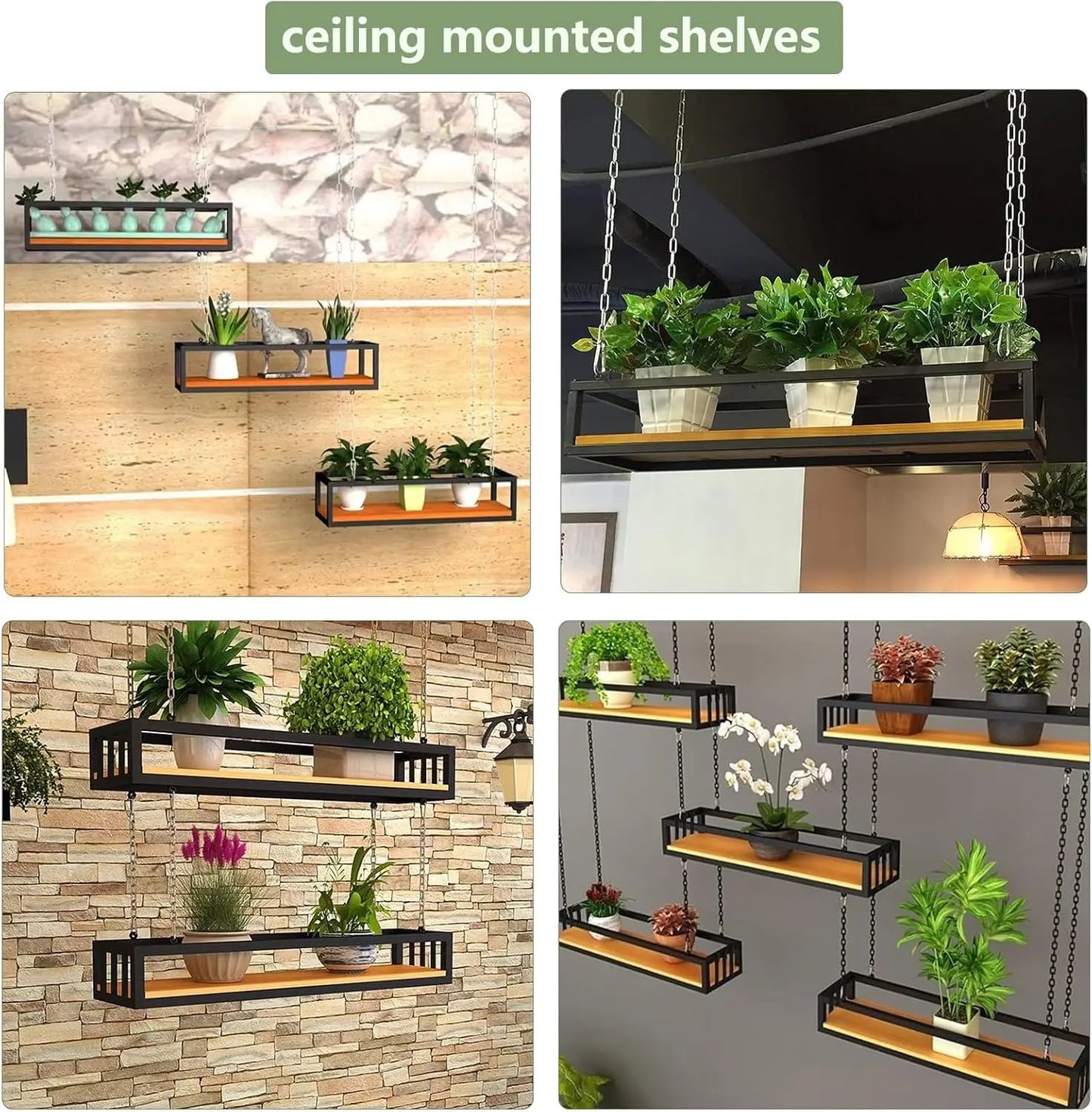 Ceiling Hanging Plant Shelves