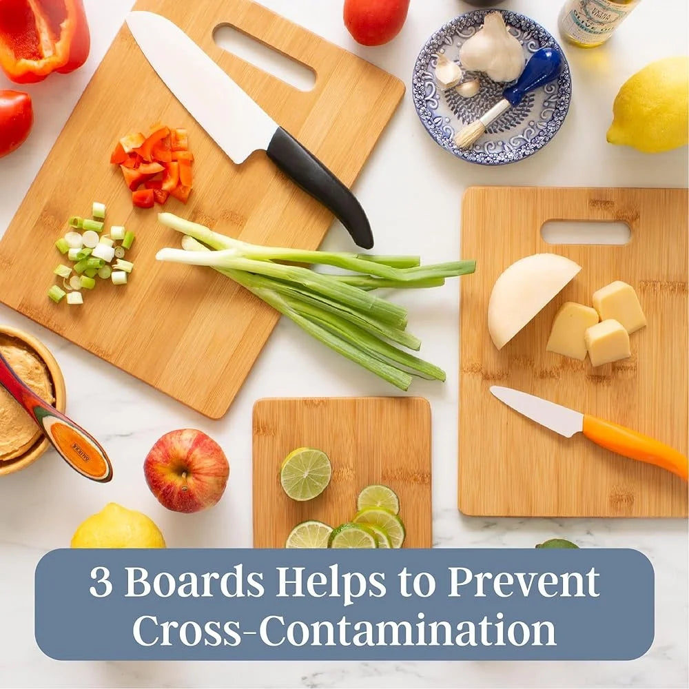 3-Piece Bamboo Cutting Board Set