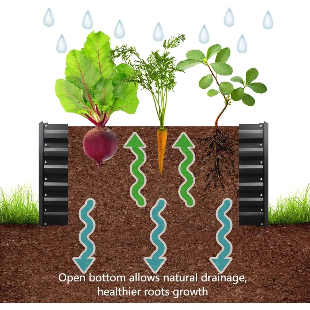 8x3x2FT Metal Raised Garden Bed Kit
