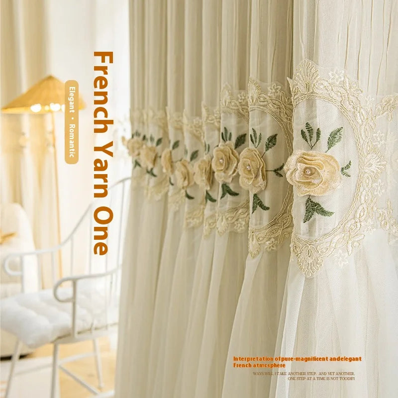 Embroidered Flower Curtains