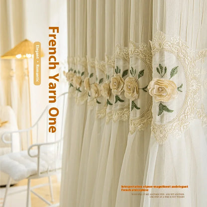 Embroidered Flower Curtains