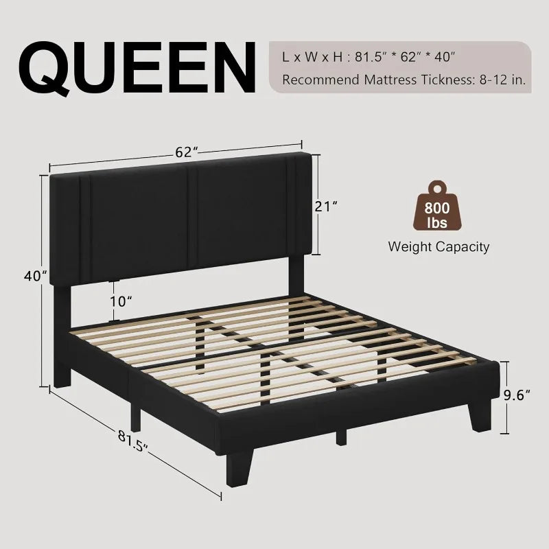 Upholstered Queen Size Bed Frame