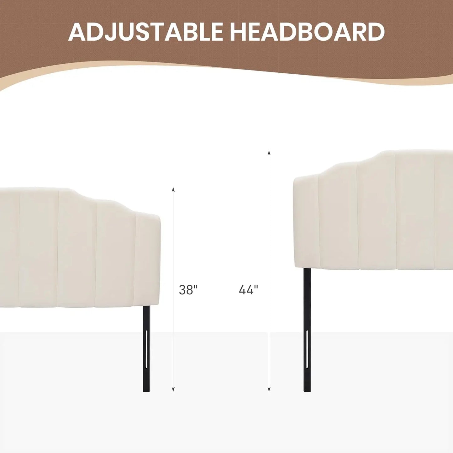 Velvet Upholstered Headboard White