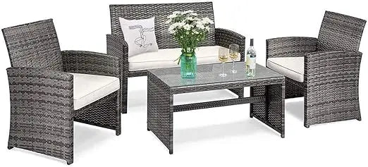4 PCS Wicker Patio Set