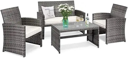 4 PCS Wicker Patio Set