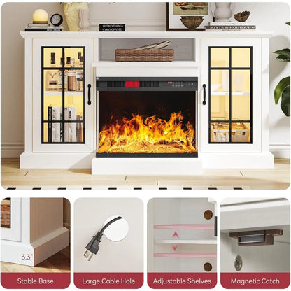 3 Sided Fireplace TV Stand