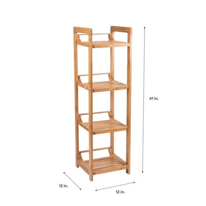 4 Tier Bamboo Shelving Tower