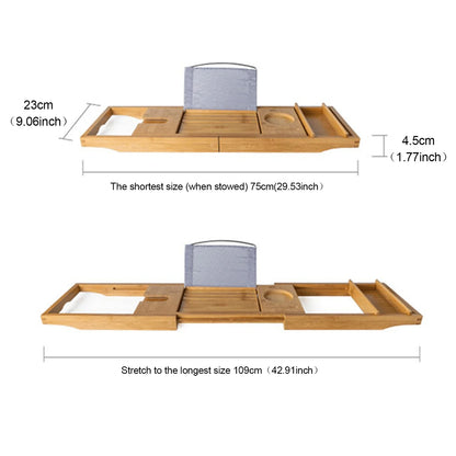 Retractable Bamboo Bathtub Board Shelf