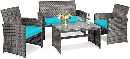 4 PCS Wicker Patio Set