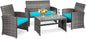 4 PCS Wicker Patio Set
