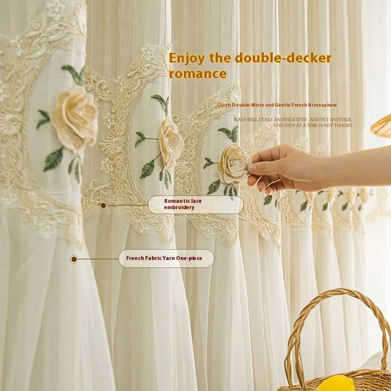Embroidered Flower Curtains