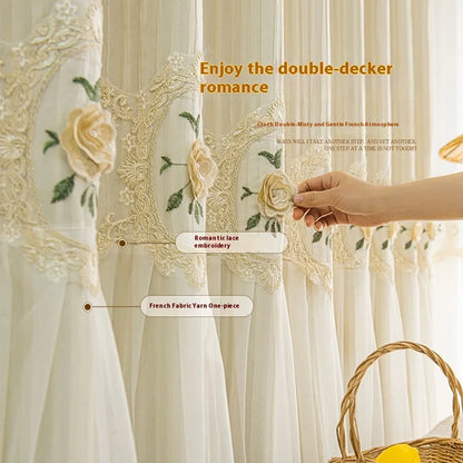 Embroidered Flower Curtains