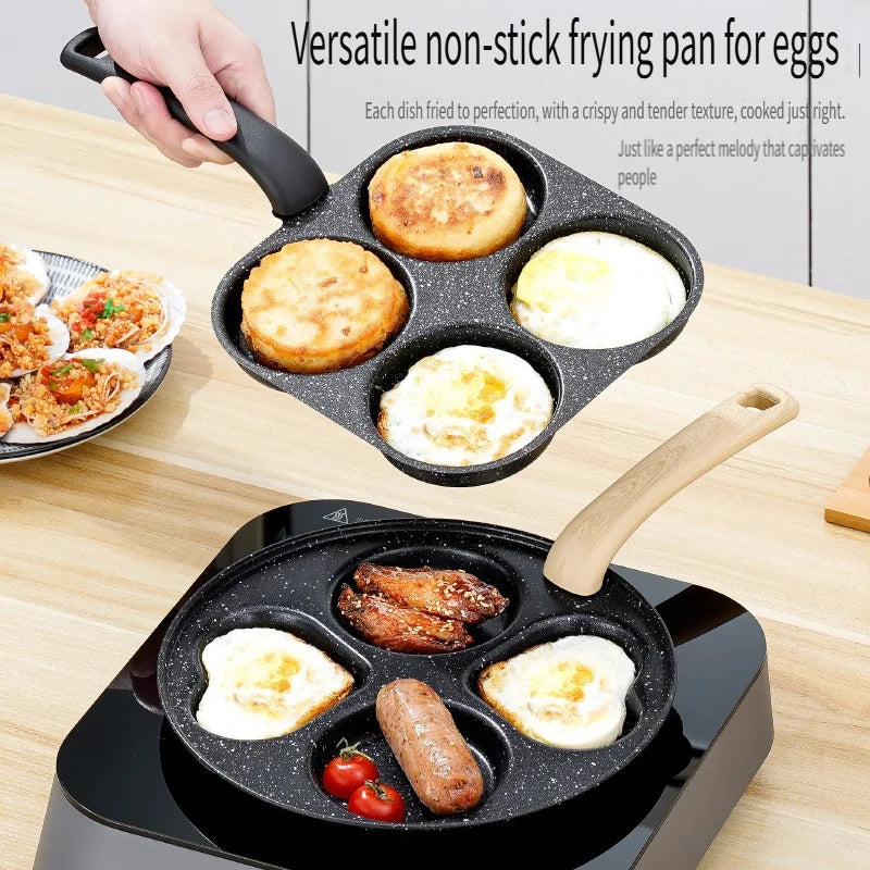 1pc Medical Stone Four-hole Omelette Pot