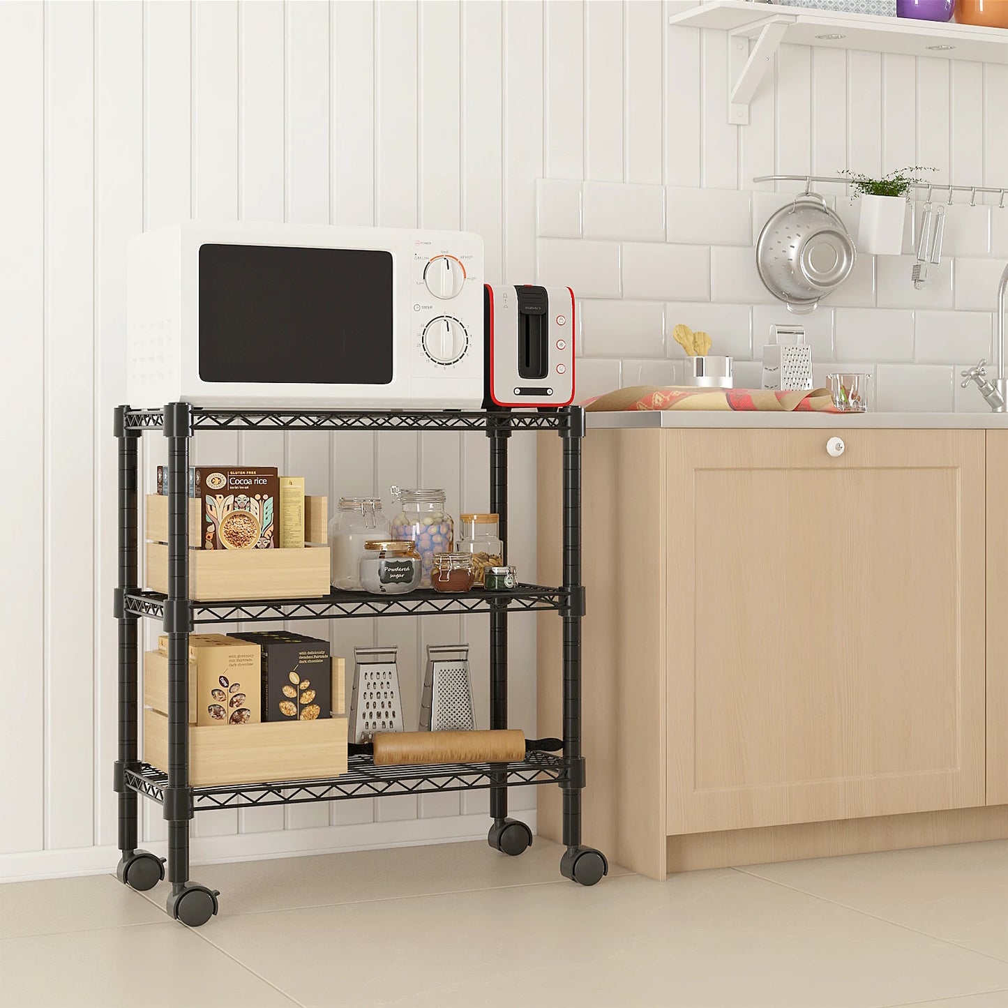 3-Layer Plastic Coated Iron Shelf