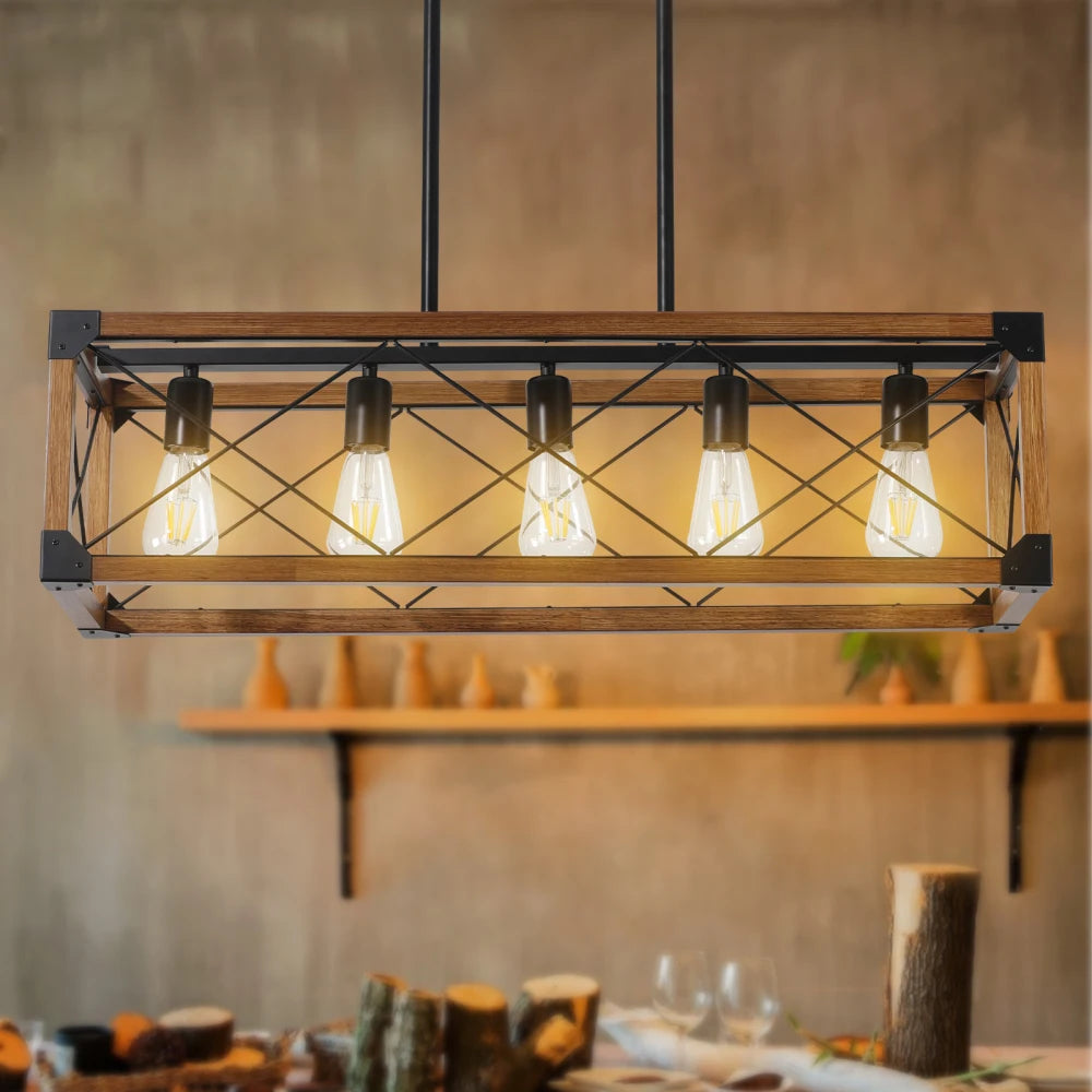 Industrial Farmhouse Rectangle Pendant Light