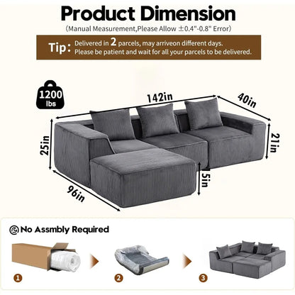 Sectional boneless Couch