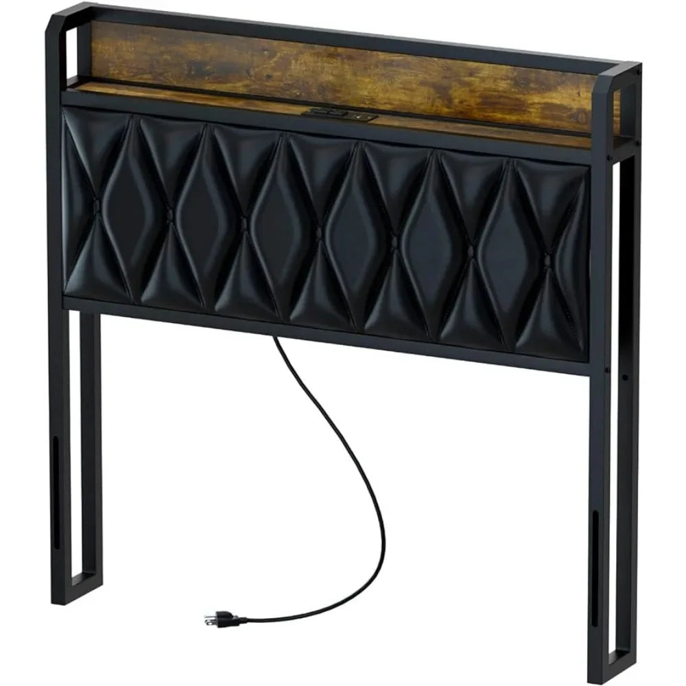 Twin Size Headboard with Charging Station