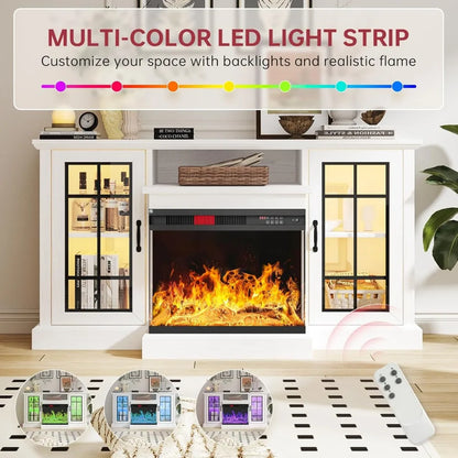 3 Sided Fireplace TV Stand