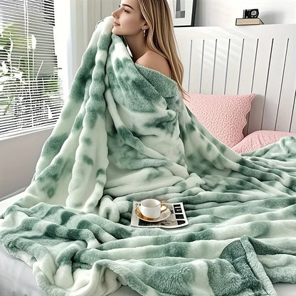 Extra Large Blanket 108inch * 90inch * 90inch Thickened Soft Comfortable Faux Rabbit Fur Double-Sided Warm Flannel Nap Blanket