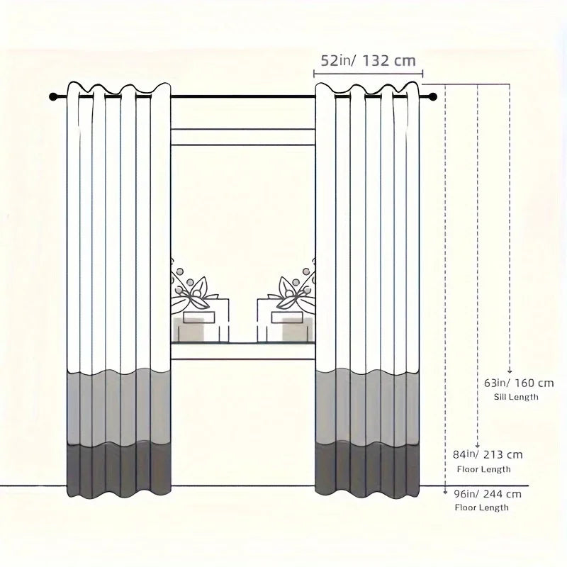 2Pcs Golden Wave &Circle Drapes
