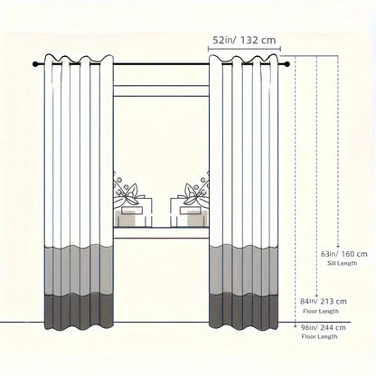 2Pcs Golden Wave &Circle Drapes