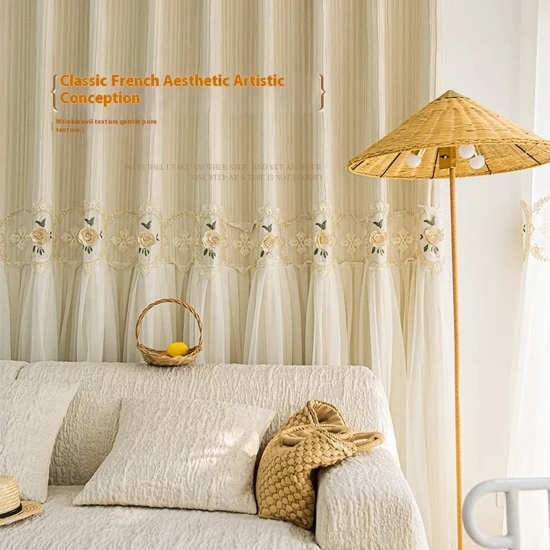 Embroidered Flower Curtains