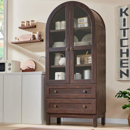 71" Tall Arched Kitchen Pantry